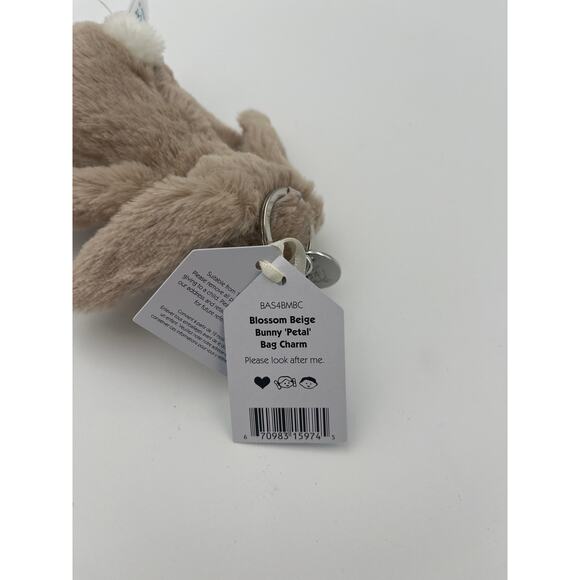 NWT Jellycat Blossom Beige Bunny Petal Bag Charm - Picture 3 of 3